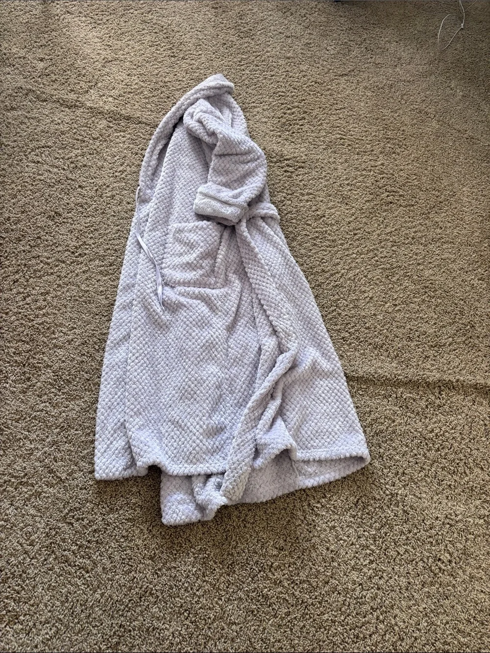 Midnight by Carole Hochman Plush Kids Bath Robe in Light Gray
